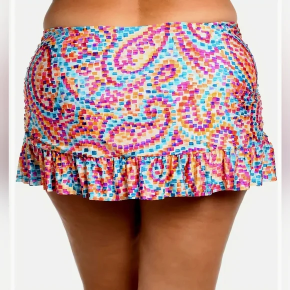 LA BLANCA🐙 Pebble Ruffle Cover-Up Skirt SIZE 18W - Picture 2 of 7